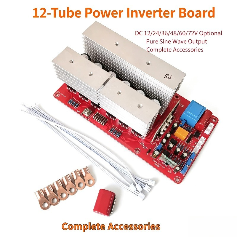 Pure Sine Wave Inverter Board 24V 48V - 12-Röhren-Reiner-Sinus-Wechselrichter-Hauptplatine Netzfrequenz 12V 24V 36V 48V
